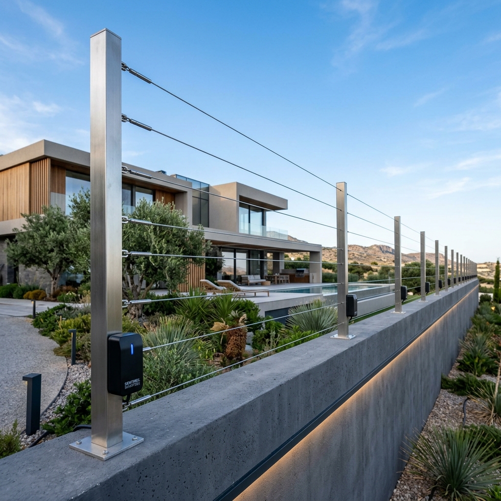 Electric perimeter fence installation